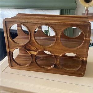 THRESHOLD Acacia Stackable Wood Wine Rack 6 Bottle
